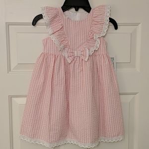 NEW Bonnie Jean Pink/Orange Striped Dress Size 4